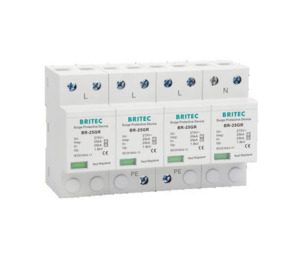 Tipo tipo I de Supresor SPD del pararrayos del protector de sobretensiones del SPD y tipo II de BR-25GR 1P 1P 3p
