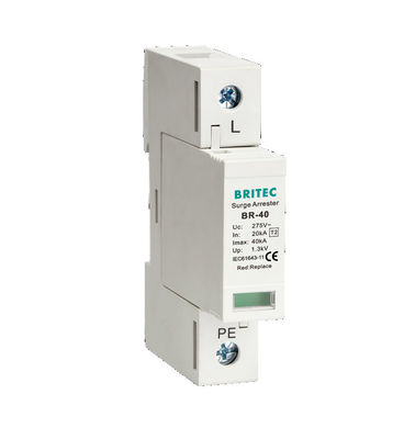 BR-40 4P 40kA 4 Polos 3 Fase tubo ac arrester de oleaje de oleaje de absorción Protección spd 275v protector contra las oleajes de rayos