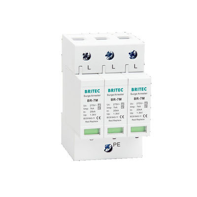 Dispositivo de protección contra sobretensiones BR-7M 4P 7ka T1+T2 Protector contra rayos SPD Dispositivos de protección contra sobretensiones electrónica protección contra sobretensiones