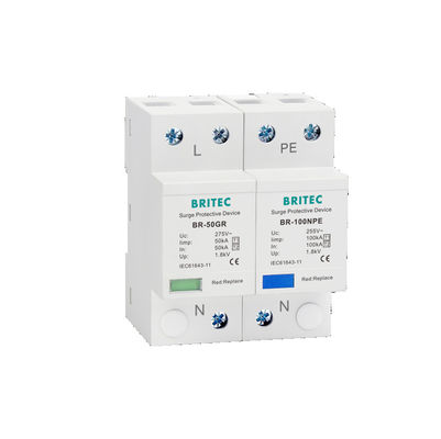 BR - 50GR Tipo 1 Dispositivo de protección contra las sobretensiones de 1+1 AC Dispositivo de protección contra las sobretensiones de SPD Detenedores de chispas detentores de chispas de ac