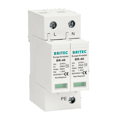 BR-40 4P 20kA - 200kA Protección contra sobretensiones Dispositivo contra sobretensiones Arrestores Spd Relámpago Relámpago 275v Protector contra sobretensiones