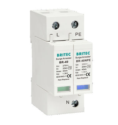 BR-40 4P 20kA - 200kA Protección contra sobretensiones Dispositivo contra sobretensiones Arrestores Spd Relámpago Relámpago 275v Protector contra sobretensiones