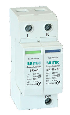 BRITEC BR-40 4P Dispositivo de Protección contra Sobretensiones Trifásico SPD Protector contra Rayos Fabricante de protectores contra sobretensiones de China