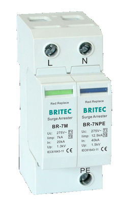 BR-7M 4P T1+T2 Preservador de sobretensiones B+C Spd Dispositivo de protección contra sobretensiones tipo1 de protección contra sobretensiones de potencia de 3 fases spd Ü-Ableiter