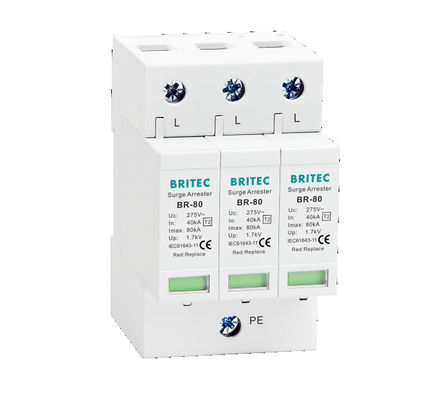 BR-80 3P dispositivo de protección contra sobretensiones tipo 2, protector contra sobretensiones de CA, protector contra sobretensiones de energía