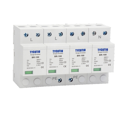 BR-100 4P OEM Tipo 2 Protector contra sobretensiones Dispositivo de protección contra sobretensiones de 385 V