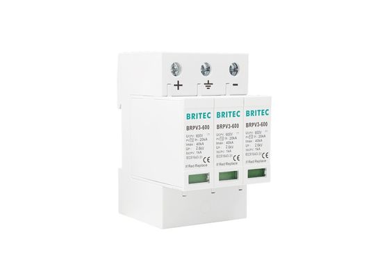 Protector contra sobretensiones de energía eléctrica de plástico térmico IEC61643-31 600VDC 40kA Protección contra rayos