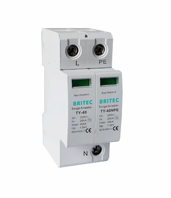 Dispositivo de protección contra sobretensiones TY-40 3+1 MOV con corriente de descarga de 40kA y carcasa termoplástica UL94-V0