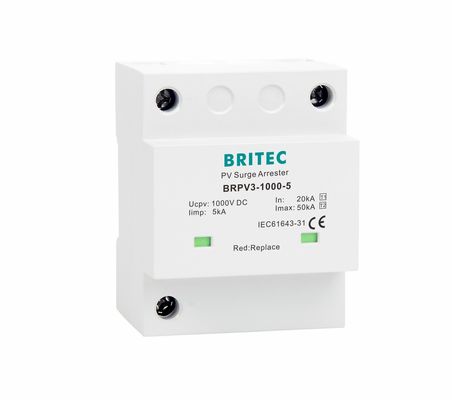 BRPV3-1000-5 T1 50kA DC 1000V 5kA Tipo 1+2 Protector de sobretensiones fotovoltaicas arrester de sobretensiones dispositivo de protección solar contra sobretensiones t1 t2 dc SPD SPD fotovoltaico