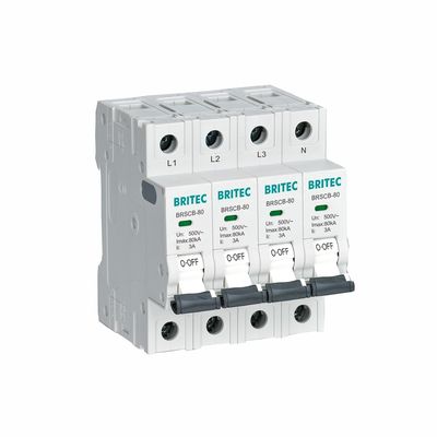 BRSCB-40 Clase II 40KA Protector de respaldo dedicado Dispositivo de protección contra sobretensiones MCB especialmente diseñado para el arrestor de sobretensiones.