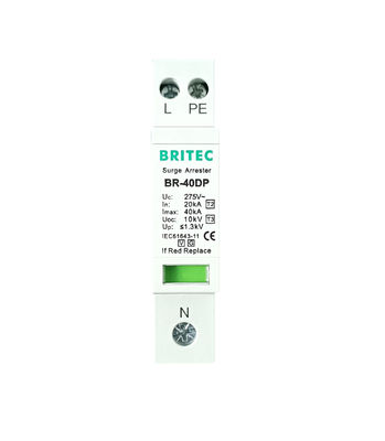 BRITEC BR-40DP 275 3+1P Tipo 2 Protección contra las sobretensiones de China arrester de sobretensiones de fábrica arrester de rayos ac