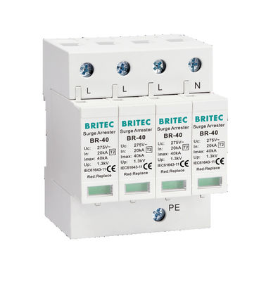 BR-40 440 4P Tipo 2 Dispositivo de protección contra sobretensiones de 40ka SPD T2 Protector de energía arrester relámpago protector contra truenos sobretensiones ac 440V arrester de sobretensiones spd Tipo 2 protectores contra sobretensiones