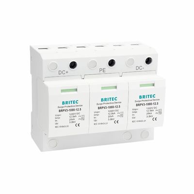 BRPV3-1000-12.5 Protector contra sobretensiones fotovoltaicas 3p Dispositivo de protección contra sobretensiones solares de energía solar fotovoltaica continua 1000V Protector contra sobretensiones