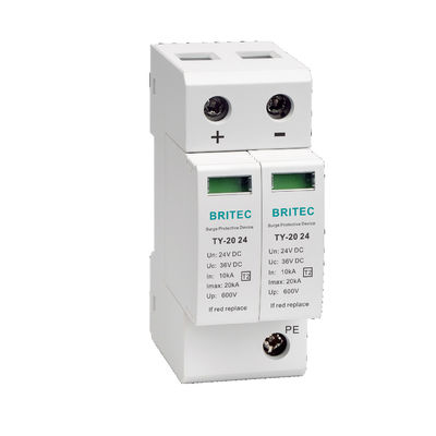 TY-40 24V 40KA Dispositivo de protección contra sobretensiones de CC con material termoplástico UL94-V0 para sistemas solares