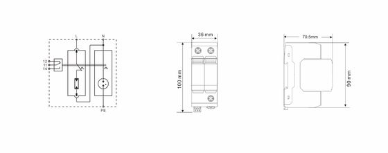 BR-25GS 1+1 Spd T1 25ka Protector contra sobretensiones Protector contra sobretensiones eléctricas Tipo de brecha de chispa Spd