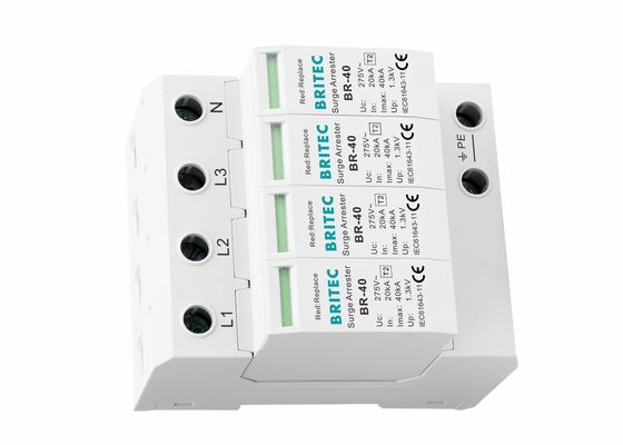 Pararrayos de Tipo 2 4P 40kA Protector contra sobretensiones con rendimiento fiable