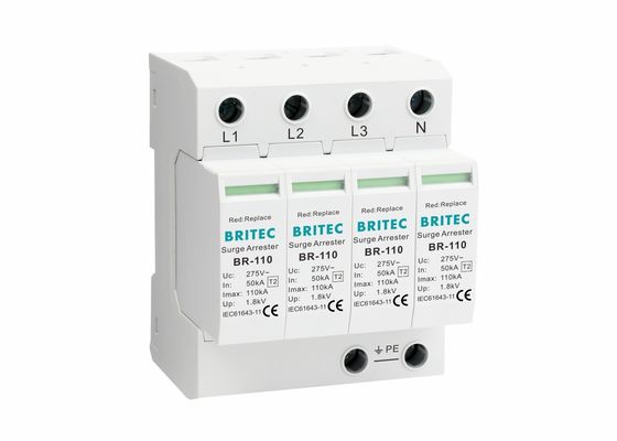 3 Fase 110ka Dispositivo de protección contra sobretensiones eléctricas de tipo 2 Protector contra sobretensiones de CA
