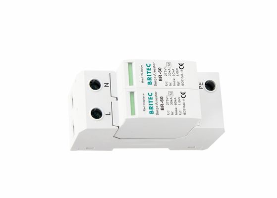 tipo de 30kA 60kA - poder 230V/400V BRITEC del dispositivo de protección contra sobrecargas 2 SPD