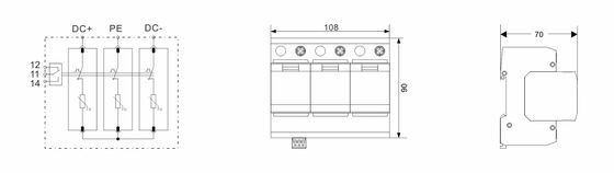 BRPV3-1000-12.5 PV Surge Arrestor 1000V Tipo 1 para paneles solares