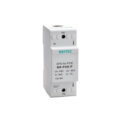 BR-POE-M cámara POE Arrestador de sobretensiones de señal Protector de sobretensiones de red Protector de sobretensiones rj45 Protección de sobretensiones poe Relámpago rj45 Protección de sobretensiones de línea Cat6 / LAN / compacto / RJ45
