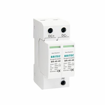 BR-40 24 Cámara DC SPD Dispositivo de protección contra sobretensiones Protección contra sobretensiones de puesta a tierra Dc Spd Tipo 2 vigilancia de seguridad Protector contra sobretensiones de potencia continua