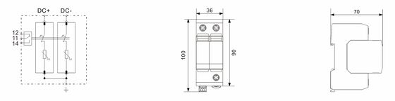 BR-40 24 Cámara DC SPD Dispositivo de protección contra sobretensiones Protección contra sobretensiones de puesta a tierra Dc Spd Tipo 2 vigilancia de seguridad Protector contra sobretensiones de potencia continua