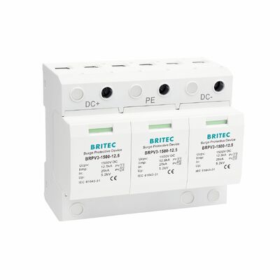 BRPV3-1500-6.25 Modulo 3 de retención de sobretensiones fotovoltaicas Dispositivo de protección Tipo 1+2 Protector de sobretensiones fotovoltaicas Sistemas de energía solar spd 1500v dc t1 t2 Solar Dc Spd pv Protector de sobretensiones fotovoltaicas Tipo 1+2