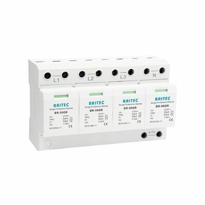 BR-50GR 3+1 OEM ODM intervalo de chispas 50ka Dispositivo de protección contra sobretensiones de baja tensión eléctrica Clase 1 Arrester de sobretensiones tipo 1 spd Dispositivos de protección contra sobretensiones tipo 1 SPD Red de distribución eléctrica de baja tensión LV