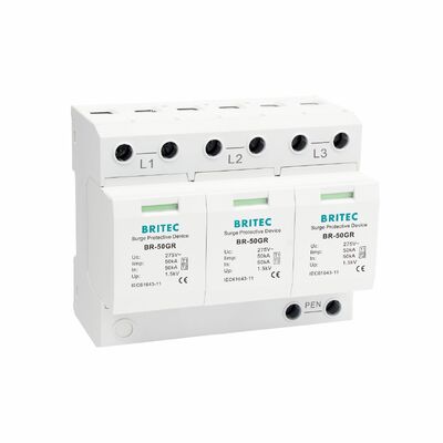 BR-50GR 3+1 OEM ODM intervalo de chispas 50ka Dispositivo de protección contra sobretensiones de baja tensión eléctrica Clase 1 Arrester de sobretensiones tipo 1 spd Dispositivos de protección contra sobretensiones tipo 1 SPD Red de distribución eléctrica de baja tensión LV