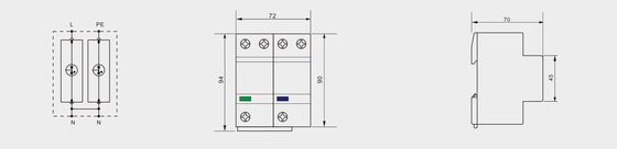 BR-50GR 440 1+1 Dispositivo de protección contra sobretensiones AC T1 Dispositivo de protección contra sobretensiones 440V