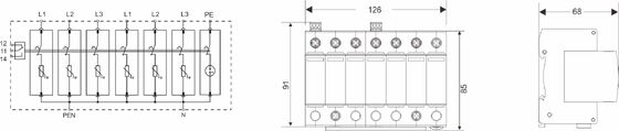 BR-40 275 6+1 Protector contra sobretensiones tipo 2