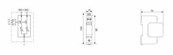 BR-40DP 48 Tipo 2 DC 48V SPD 40kA Dispositivo de protección contra sobretensiones con carcasa termoplástica UL94-V0