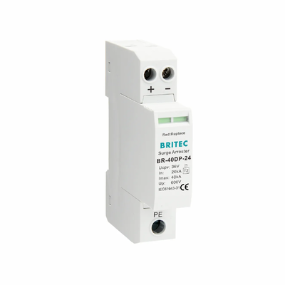 Dispositivo de protección contra sobretensiones BR-40DP 24 CC con capacidad de manejo de sobretensiones de 40KA, protección IP20 y clasificación de voltaje de 600V
