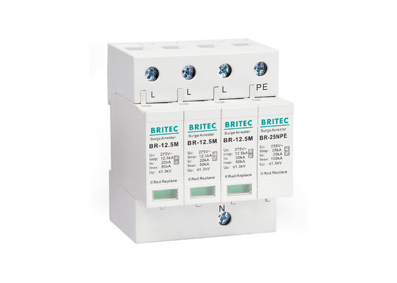 El tipo 1 de la CA 275v +2 3 poste + la protección contra la luz del poder de NPE clasifica 1+2 pararrayos de la oleada