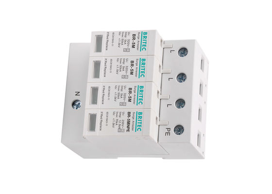 Tipo 1 y tipo - clase B+C 5kA 3+NPE 320V del SPD de 2 protecciones contra sobrecargas