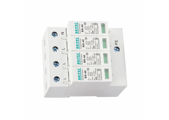 Dispositivo de protección contra sobretensiones tipo 2 SPD de 40kA y 4 polos de 275V para sistema trifásico TN-S