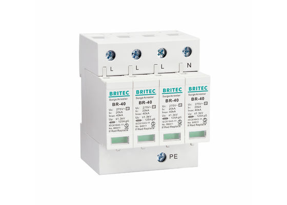 Dispositivo trifásico de protección contra sobretensiones de baja tensión 40KA SPD para protección de redes eléctricas