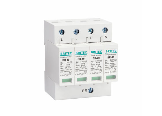 IEC61643 40KA 4 polos AC Protector contra sobretensiones eléctricas Protección contra rayos
