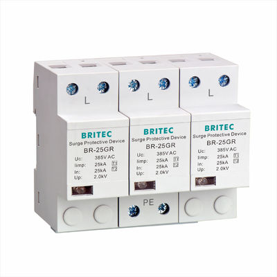 Protector contra sobretensiones BR-25M 3P+1NPE 25kA T1+T2 B+C de bajo voltaje trifásico