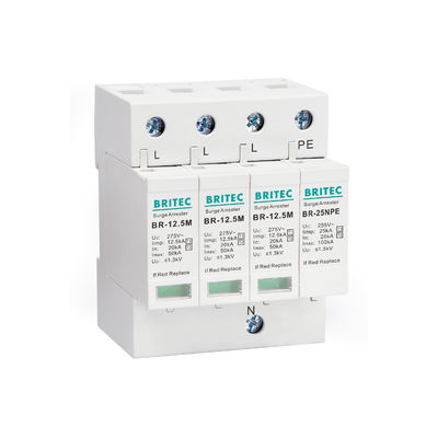 BR-12.5M 3P Tipo 1 Protector contra sobretensiones de 3 fases SPD Protector 12.5kA supresor de sobretensiones industrial