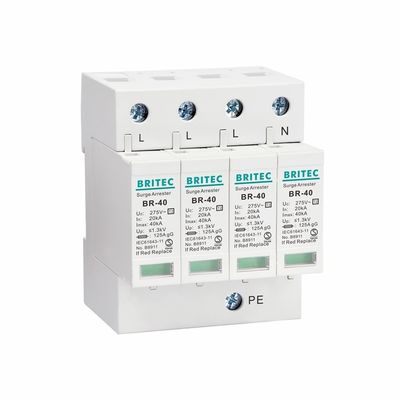 Dispositivo de protección contra sobretensiones BR-40 3P Tipo 2 SPD protector contra rayos T2 protección contra rayos 275v SPD eléctrico