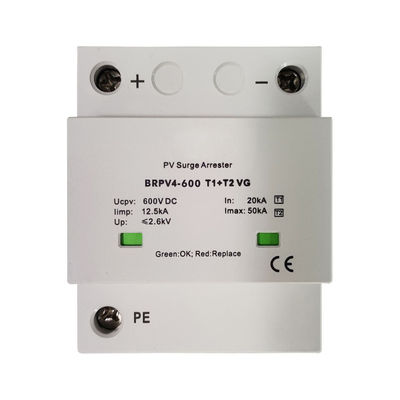 1000V DC 12.5kA Impulso de rayo Tipo 1 + 2 SPD fotovoltaico Detenedor de oleadas solares DC SPD Tipo 1