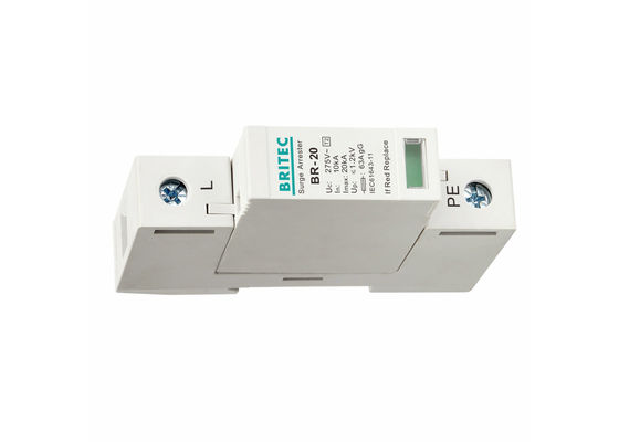 Protector de sobretensiones de la fuente de alimentación la monofásico SPD 20kA de los pararrayos de la oleada de la CA 275V