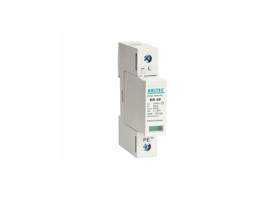 Dispositivo de protección contra sobretensiones BRITEC 60kA Tipo 2 1P Protector contra rayos para la estabilidad del sistema de energía