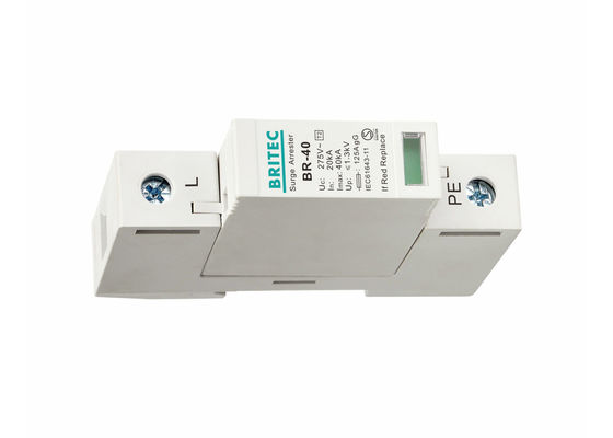 Sistema eléctrico IEC61643 del relámpago anti del carril del dinar del pararrayos del SPD 40kA 1P