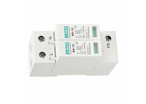 Dispositivo de Protección contra Sobretensiones Tipo 2 de 70kA Montaje en Carril DIN Protector contra Sobretensiones Conforme a IEC 61643-11