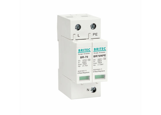Dispositivo de Protección contra Sobretensiones Tipo 2 de 70kA, Pluggable, Plástico Térmico UL94-V0, Supresor de Sobretensiones