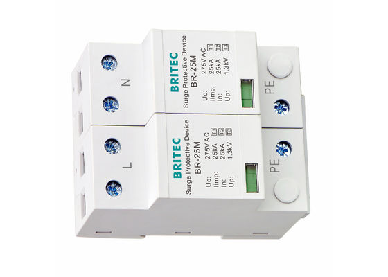 Tipo 1+2+3 25kA 275V SPD 2 polos Tipo 1 Protector contra sobretensiones Protección contra rayos