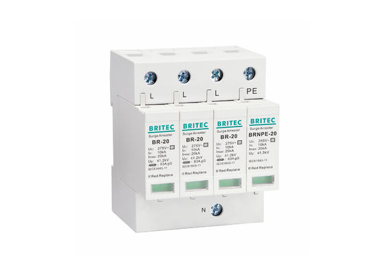 dispositivo protector del relámpago eléctrico del protector de sobretensiones 20kA de la CA 275V