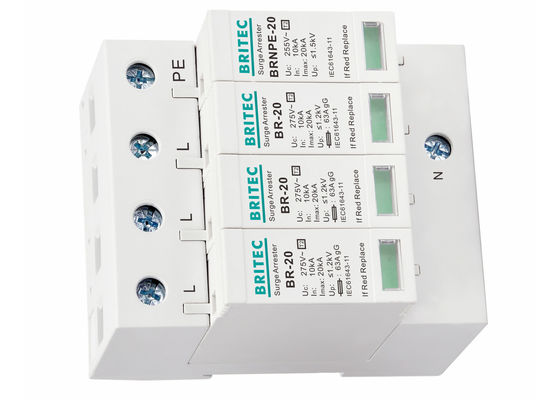 dispositivo protector del relámpago eléctrico del protector de sobretensiones 20kA de la CA 275V